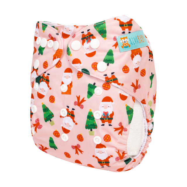ALVABABY Christmas One Size  Printed Cloth Diaper -(Q83A)