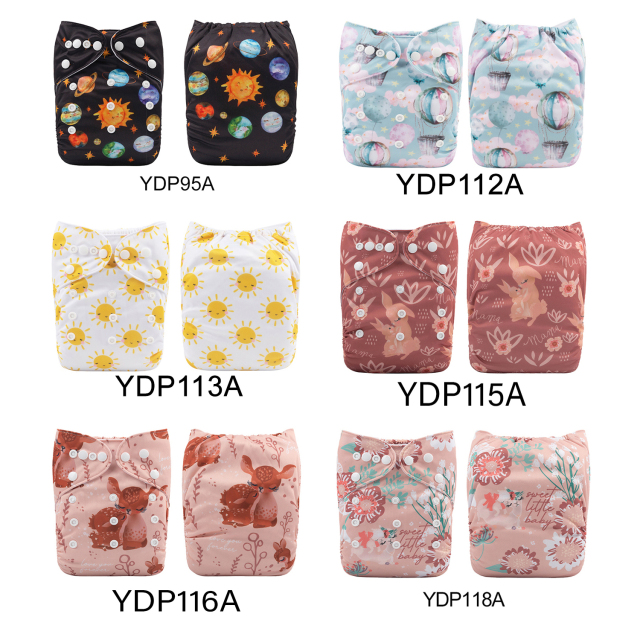 (Multi-packs) 30PCS One Size Positioning Printed Diapers