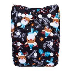 ALVABABY Christmas One Size  Printed Cloth Diaper -(Q87A)