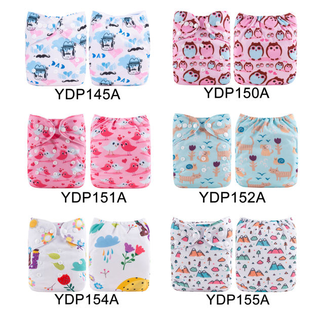 (Multi-packs) 50PCS One Size Positioning Printed Diapers