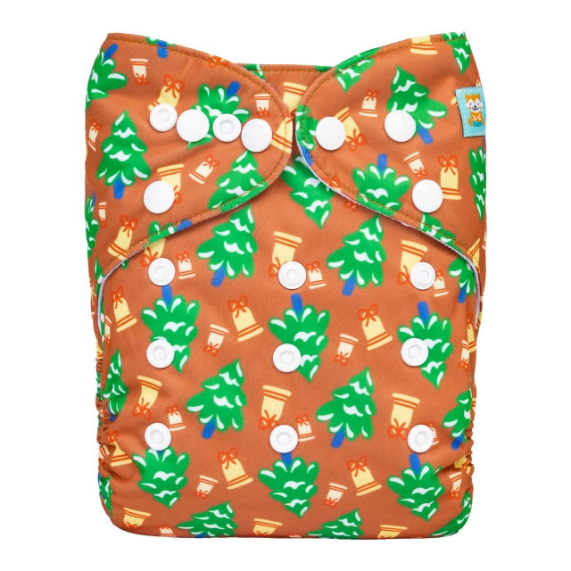ALVABABY Christmas One Size  Printed Cloth Diaper -(Q85A)