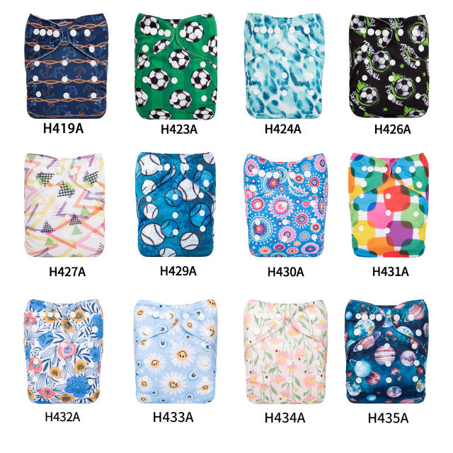 (Multi-packs) 20PCS One Size Regular Print Diapers