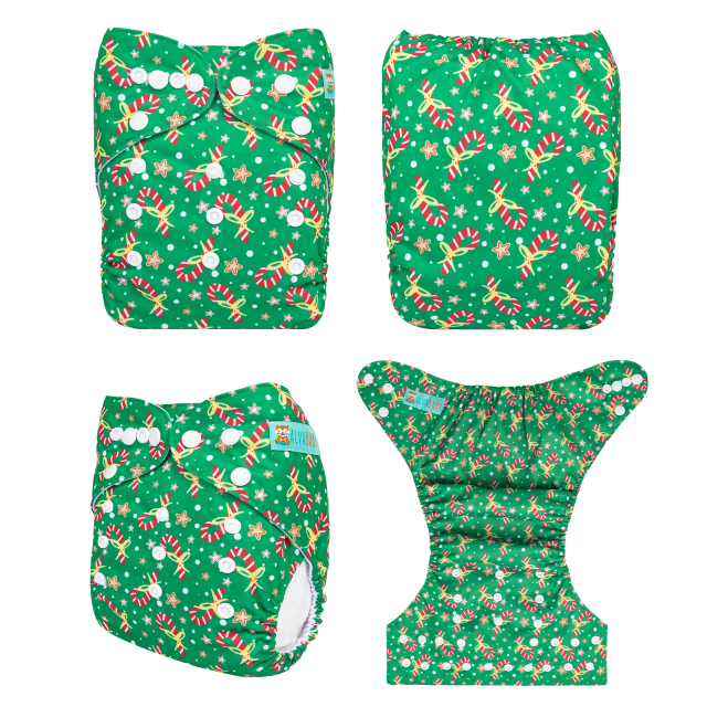 ALVABABY Christmas One Size  Printed Cloth Diaper -(Q86A)