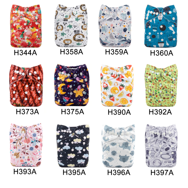 (Multi-packs) 10PCS One Size Regular Print Diapers