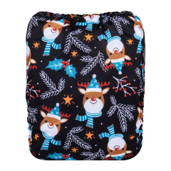 ALVABABY Christmas One Size  Printed Cloth Diaper -Snowman(Q87A)