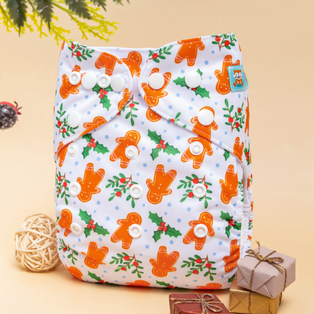 ALVABABY Christmas One Size  Printed Cloth Diaper -(Q84A)
