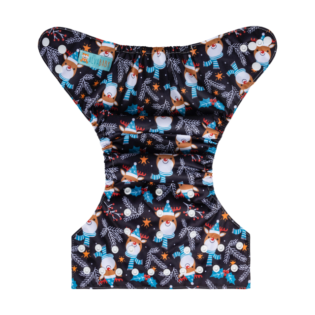 ALVABABY Christmas One Size  Printed Cloth Diaper -(Q87A)