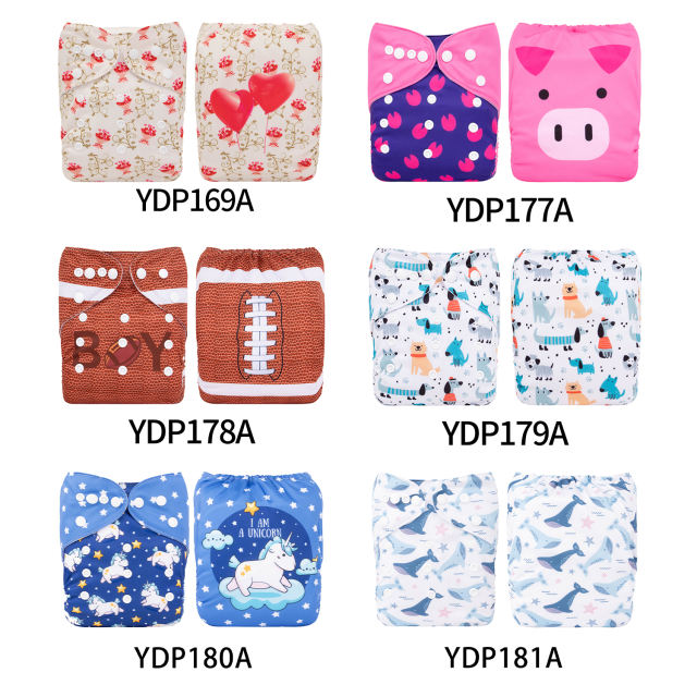 (Multi-packs) 50PCS One Size Positioning Printed Diapers