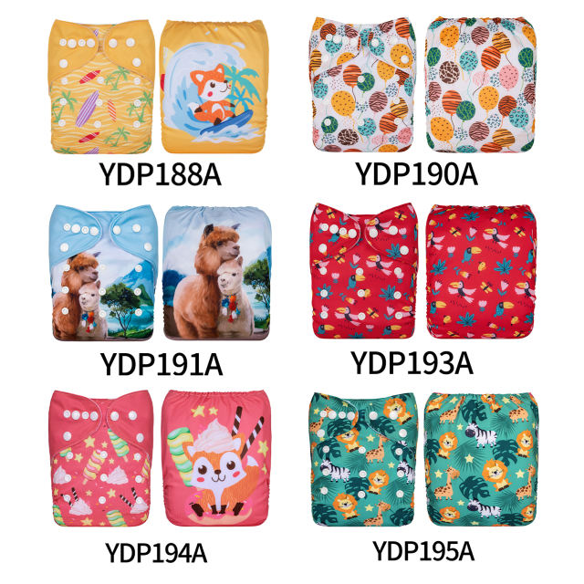 (Multi-packs) 50PCS One Size Positioning Printed Diapers