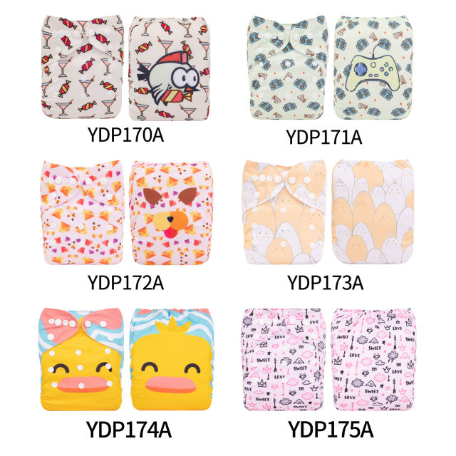 (Multi-packs) 50PCS One Size Positioning Printed Diapers