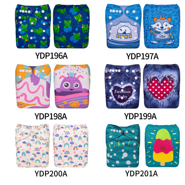 (Multi-packs) 20PCS One Size Positioning Printed Diapers