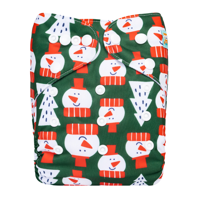 ALVABABY Christmas One Size  Printed Cloth Diaper -(Q88A)