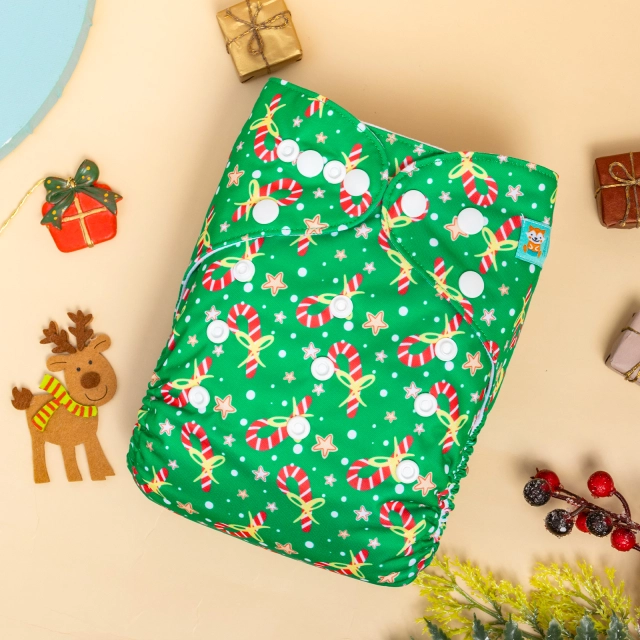 ALVABABY Christmas One Size  Printed Cloth Diaper -(Q86A)