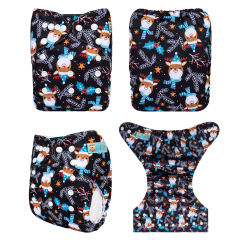 ALVABABY Christmas One Size  Printed Cloth Diaper -(Q87A)