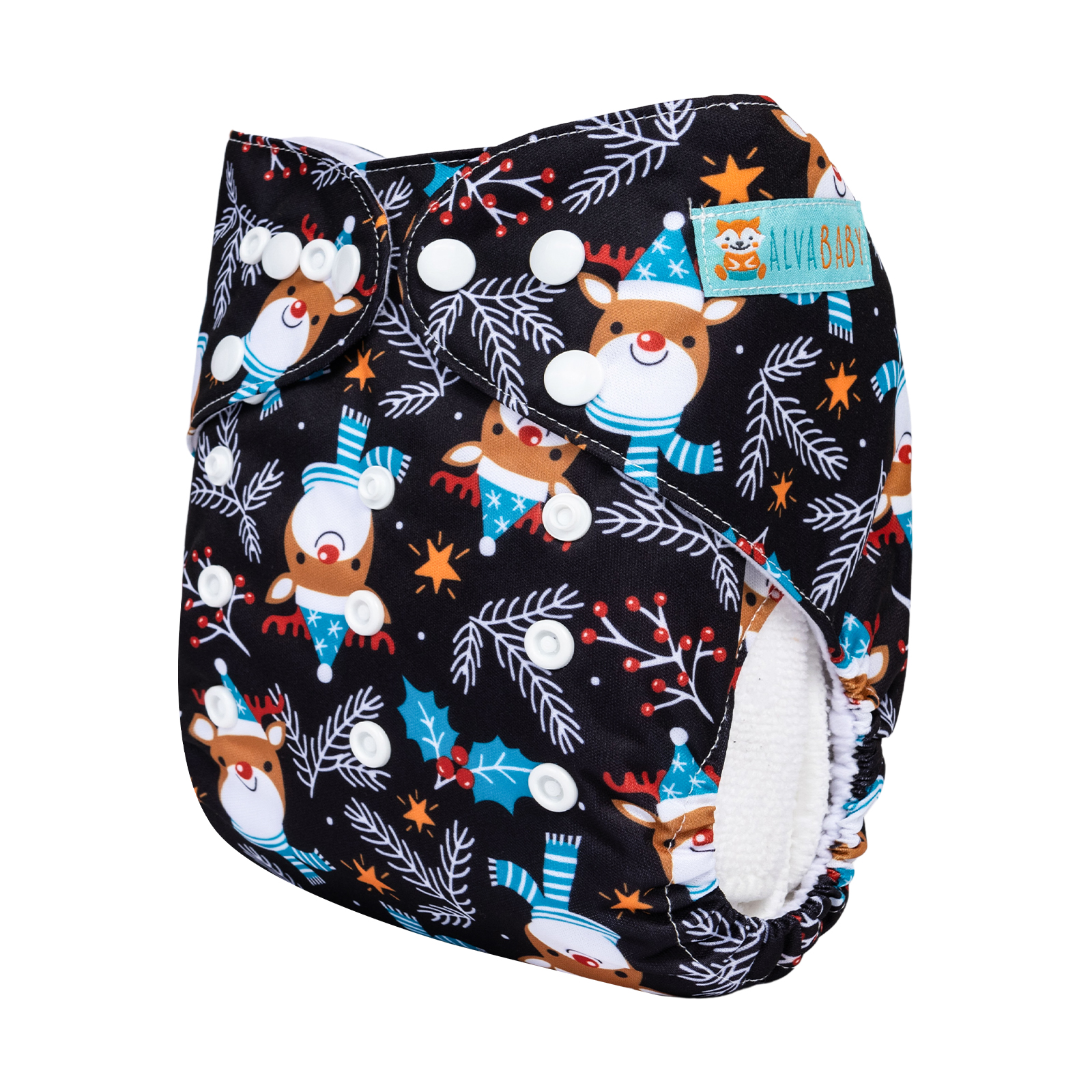 Christmas Cloth Diaper One Size Adjustable Reusable Diapers for Babies -Snowman(Q87A)