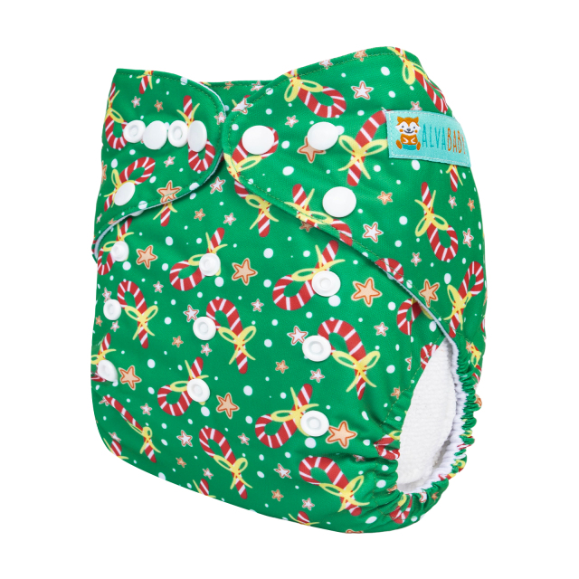ALVABABY Christmas One Size  Printed Cloth Diaper -(Q86A)