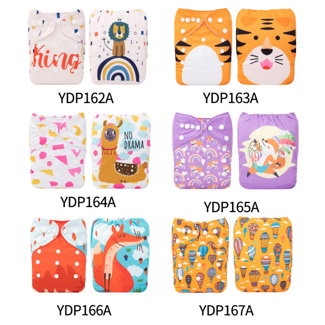 (Multi-packs) 50PCS One Size Positioning Printed Diapers