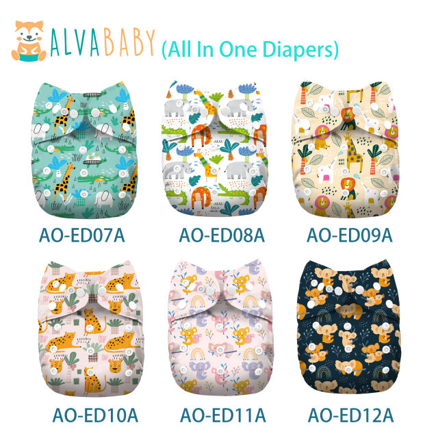 All In One Diaper with Pocket Sewn-in one 4-layer Bamboo blend insert