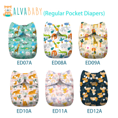 (Exclusive)ALVABABY One Size Diapers with microfiber inserts