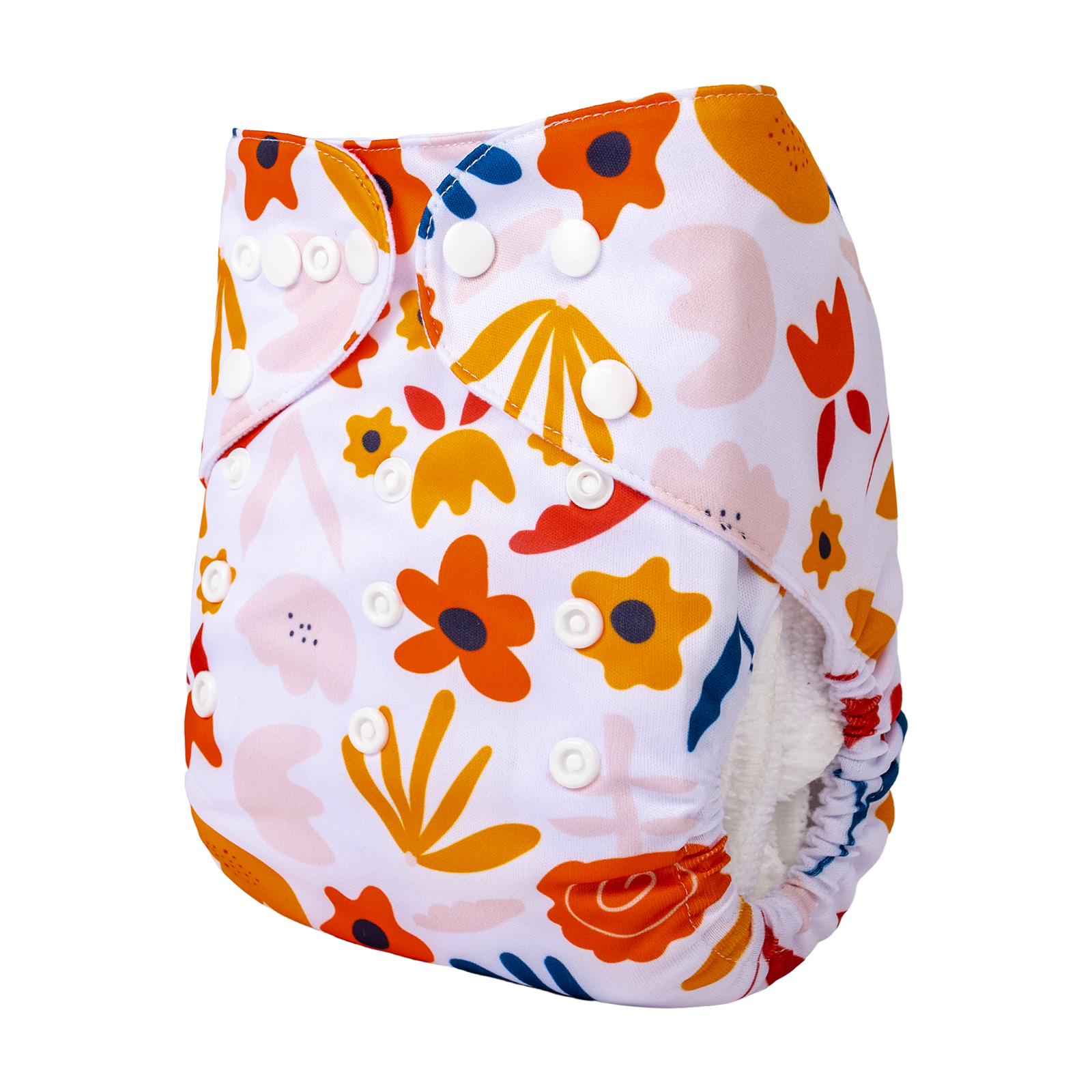 ALVABABY Positioning Cloth Diaper - One Size Adjustable Washable & Reusable Diaper for Babies and Toddlers (Flowers, YDP210A)