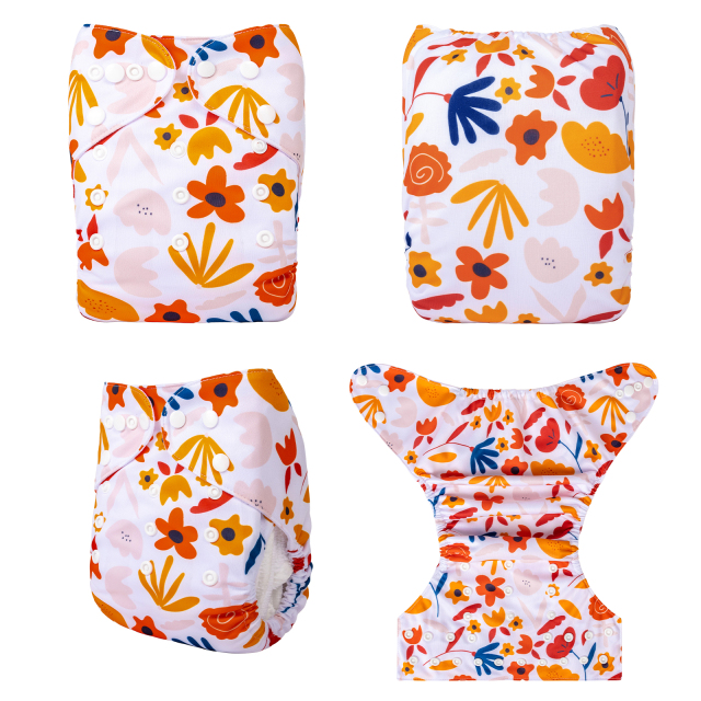ALVABABY One Size Positioning Printed Cloth Diaper-(YDP210A)