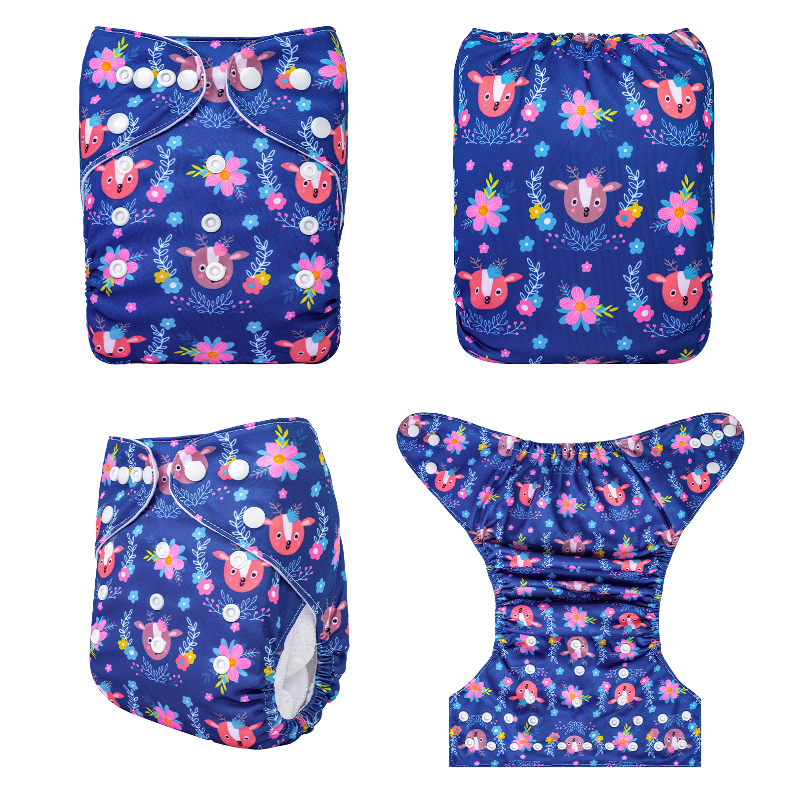 Christmas Cloth Diaper One Size Adjustable Reusable Diapers for Babies (Deer, YDP207A)