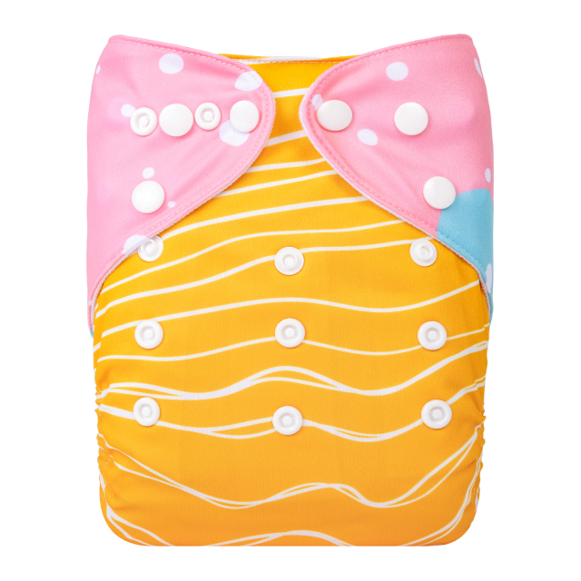 ALVABABY One Size Positioning Printed Cloth Diaper-(YDP211A)