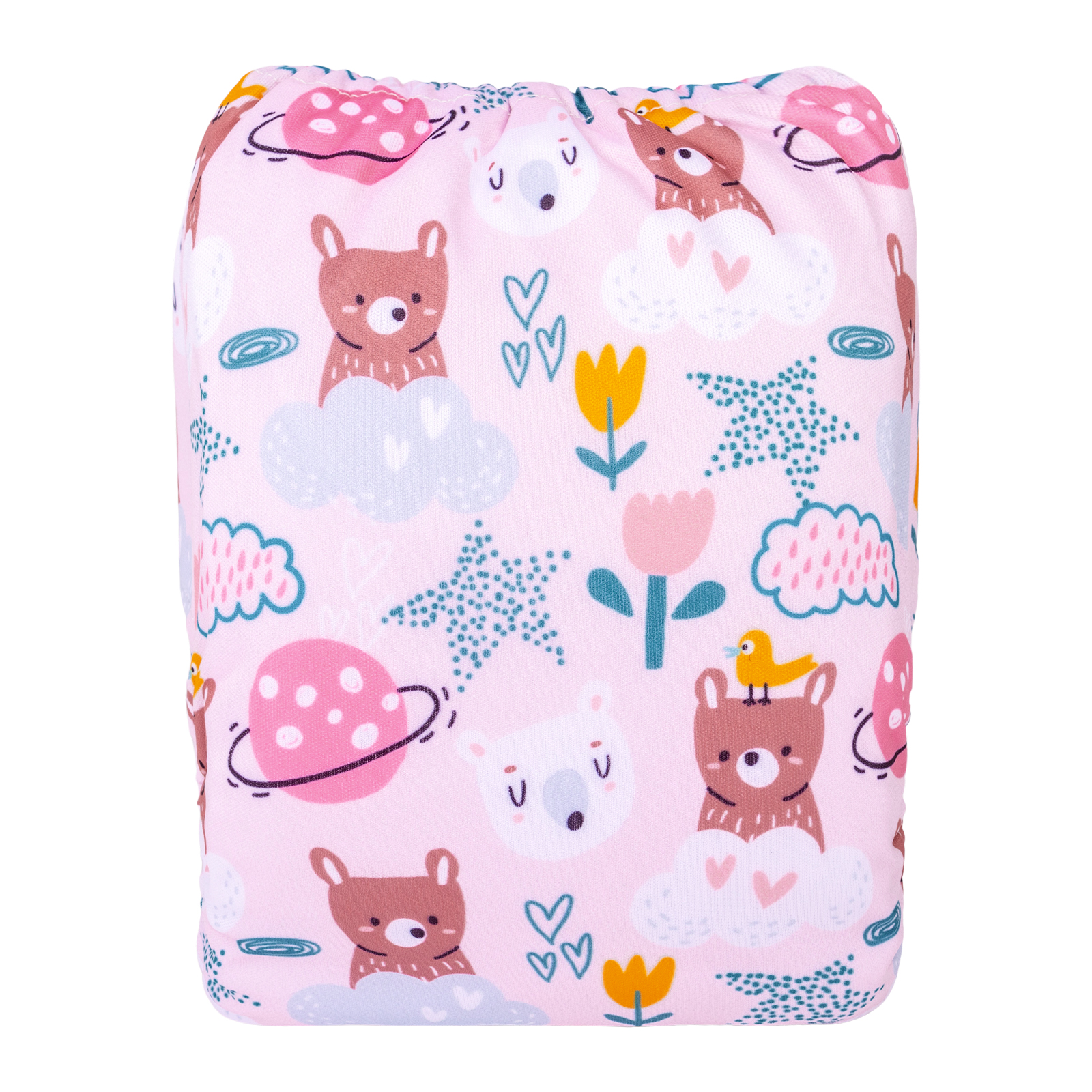 ALVABABY Positioning Cloth Diaper - One Size Adjustable Washable & Reusable Diaper for Babies and Toddlers (Bear, YDP208A)