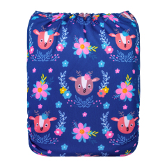 ALVABABY One Size Positioning Printed Cloth Diaper-Deer(YDP207A)