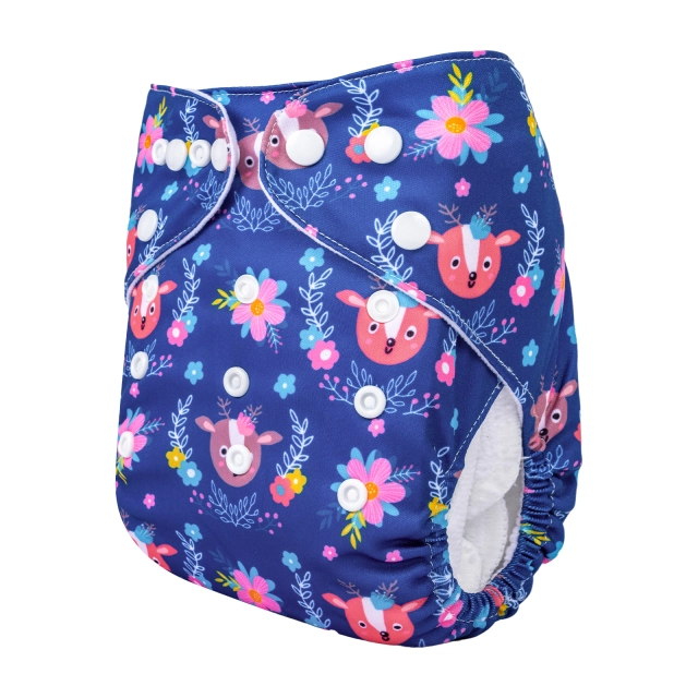 ALVABABY One Size Positioning Printed Cloth Diaper-(YDP207A)