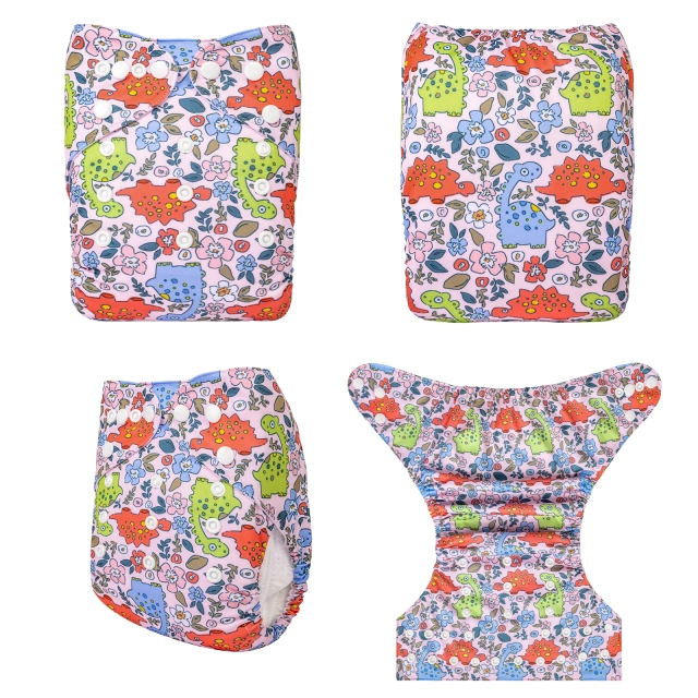ALVABABY One Size Print Pocket Cloth Diaper-(H444A)