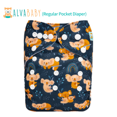 ALVABABY One Size Positioning Printed Cloth Diaper-Koala(ED12A)