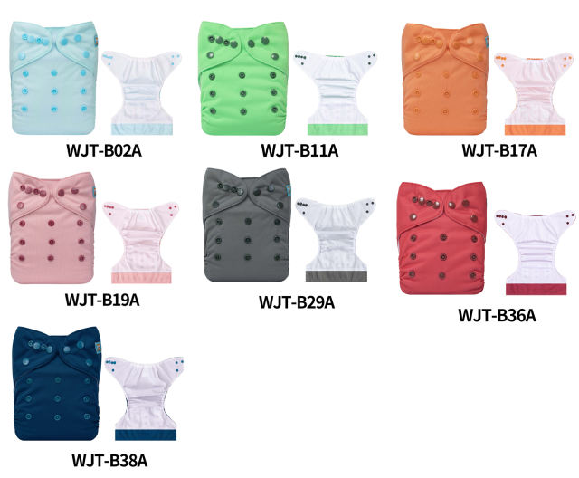 (Multi-packs) 10PCS AWJ Diapers with Tummy Panels Solid
