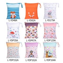 (All patterns)ALVABABY Positioning Printed Wet Dry Bag with Two Zippered Pockets