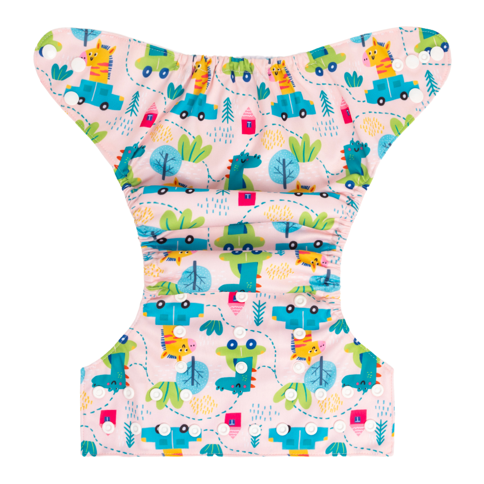 ALVABABY Positioning Cloth Diaper - One Size Adjustable Washable & Reusable Diaper for Babies and Toddlers (Animals, YDP213A)