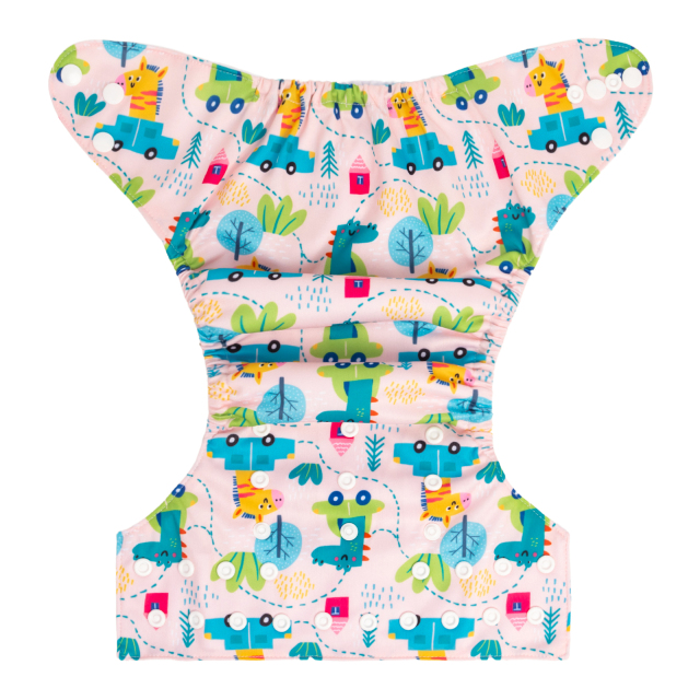 ALVABABY One Size Positioning Printed Cloth Diaper-Animals(YDP213A)