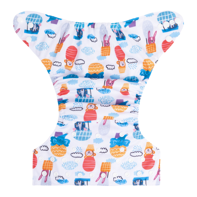 ALVABABY One Size Positioning Printed Cloth Diaper-Animals(YDP217A)