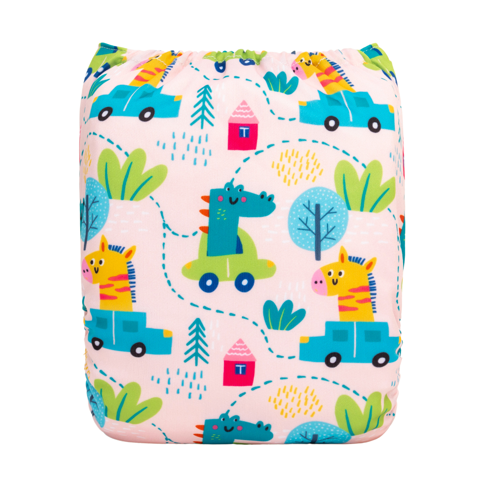 ALVABABY Positioning Cloth Diaper - One Size Adjustable Washable & Reusable Diaper for Babies and Toddlers (Animals, YDP213A)