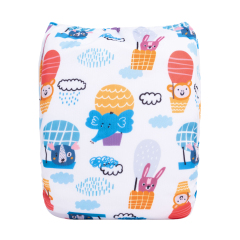 ALVABABY One Size Positioning Printed Cloth Diaper-Animals(YDP217A)