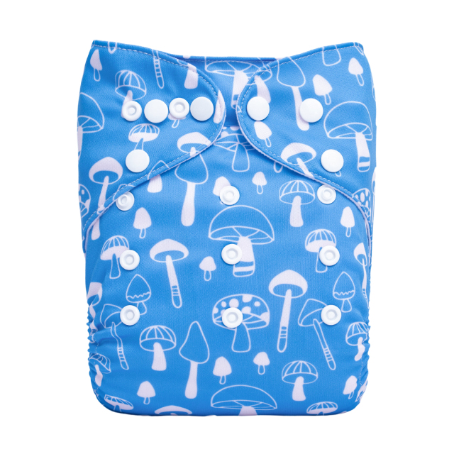ALVABABY One Size Positioning Printed Cloth Diaper-Mushroom(YDP215A)