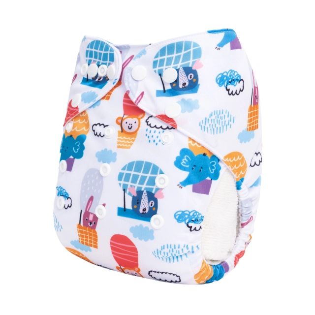 ALVABABY One Size Positioning Printed Cloth Diaper-Animals(YDP217A)