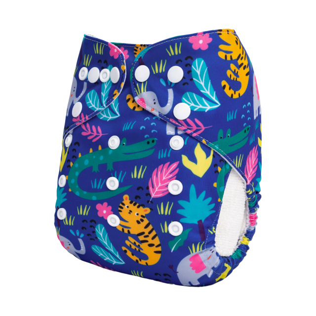 ALVABABY One Size Positioning Printed Cloth Diaper-Animals(YDP212A)