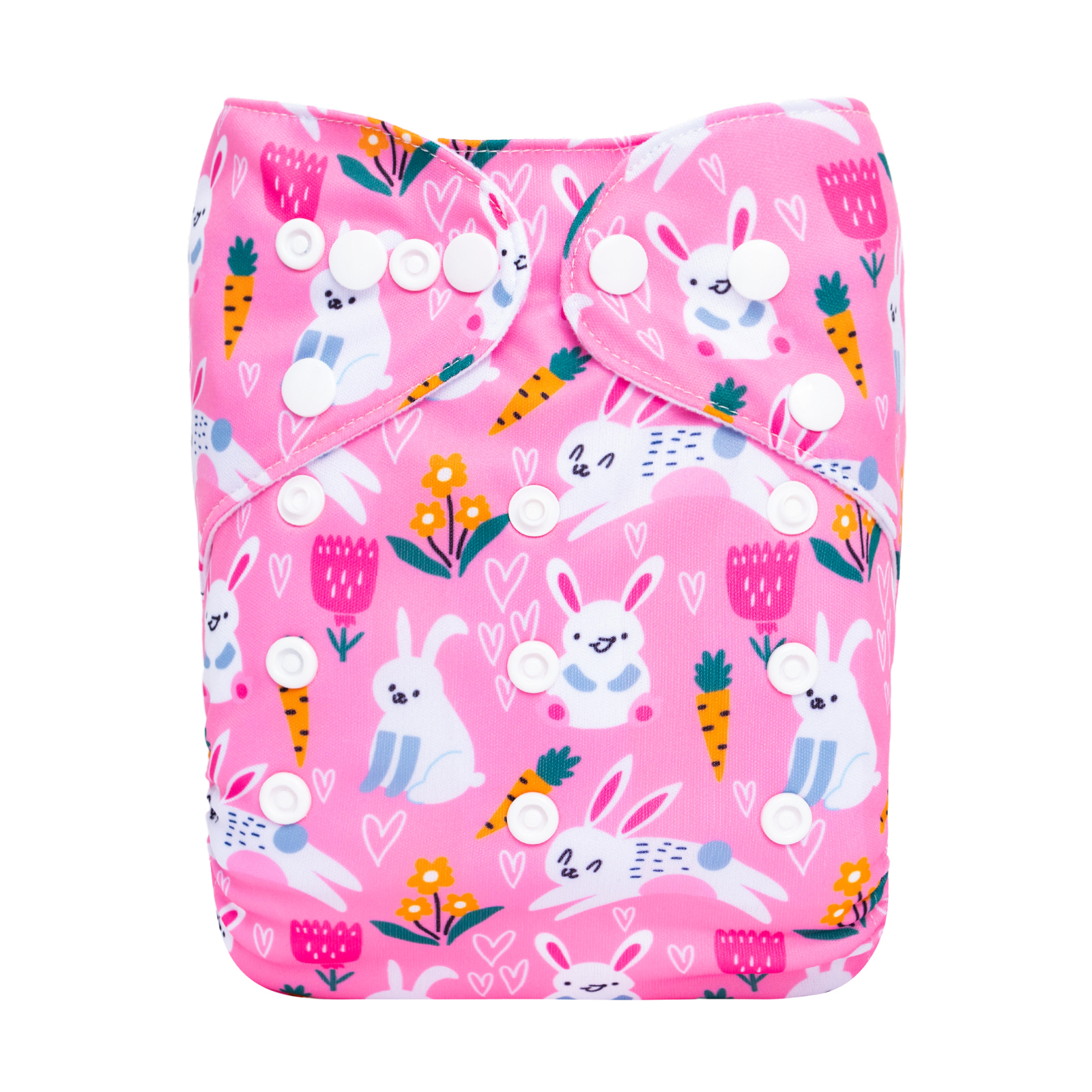 ALVABABY Positioning Cloth Diaper - One Size Adjustable Washable & Reusable Diaper for Babies and Toddlers (Rabbit, YDP216A)