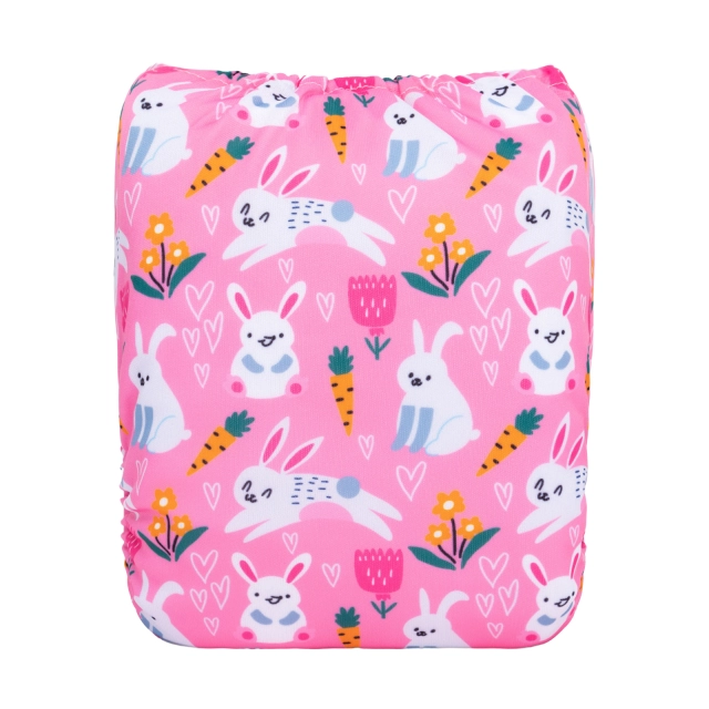 ALVABABY One Size Positioning Printed Cloth Diaper-Rabbits(YDP216A)