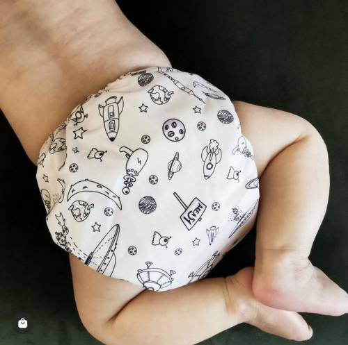 ALVABABY Print Cloth Diaper - One Size Adjustable Washable & Reusable Diaper for Babies and Toddlers-(Planet, H132A)