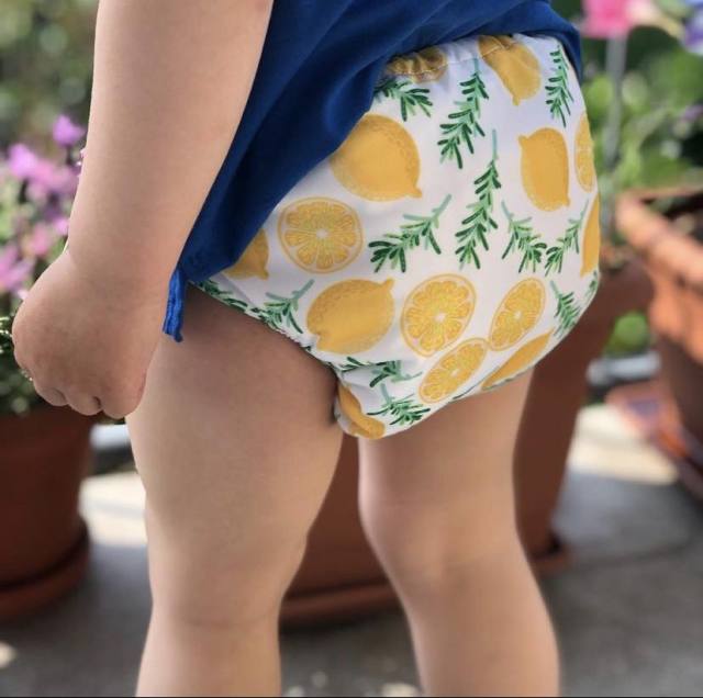 ALVABABY One Size Print Pocket Cloth Diaper -Lemon(H179A)