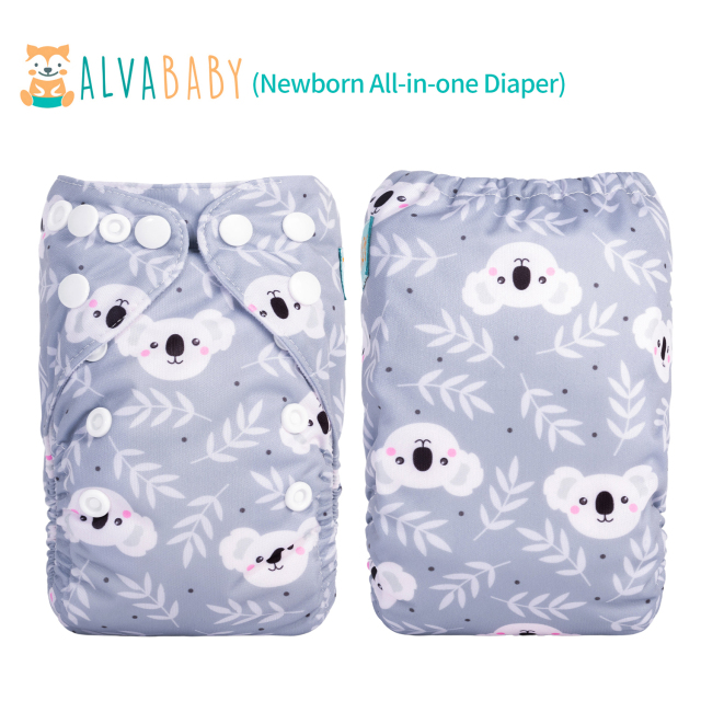 (New Arrivals) Newborn All In One Diaper with pocket sewn-in one 4-layer bamboo insert