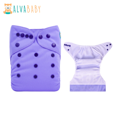 ALVABABY AWJ Lining Cloth Diaper with Tummy Panel for Babies -Purple(WJT-B14A)