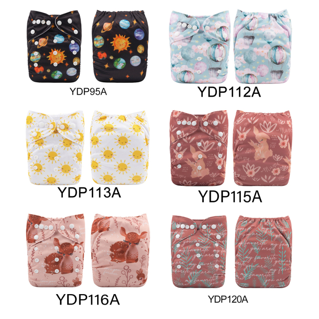(Multi-packs) 10PCS One Size Positioning Printed Diapers
