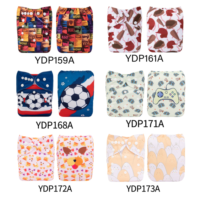 (Multi-packs) 30PCS One Size Positioning Printed Diapers
